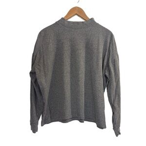 John Ashford gray mock neck long sleeve top